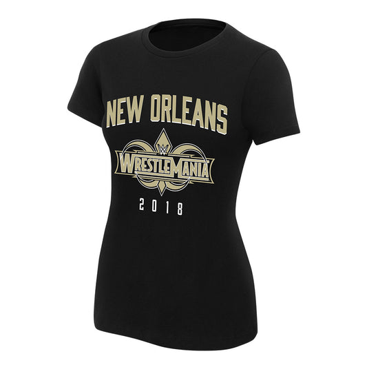 WrestleMania 34 New Orleans Black Jersey Women's T-Shirt Pwcatalog