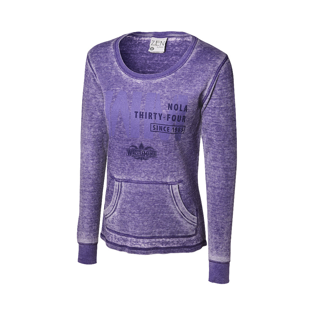 WrestleMania 34 Purple Long Sleeve Thermal T-Shirt Pwcatalog