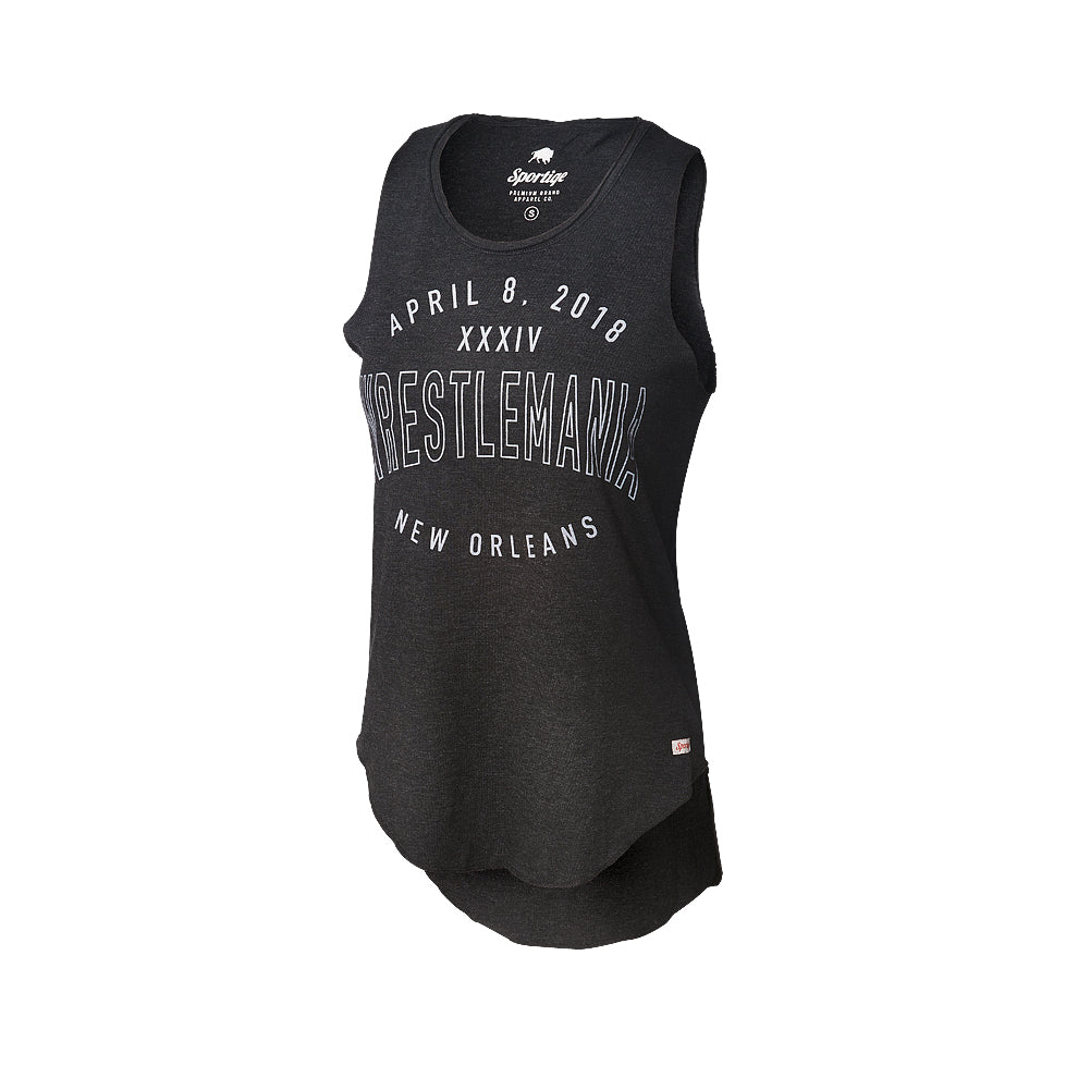 WrestleMania 34 Sportiqe Women's Black Tank Top Pwcatalog