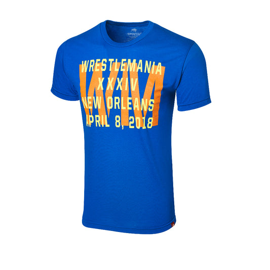 WrestleMania 34 WM Royal Blue Sportiqe T-Shirt Pwcatalog