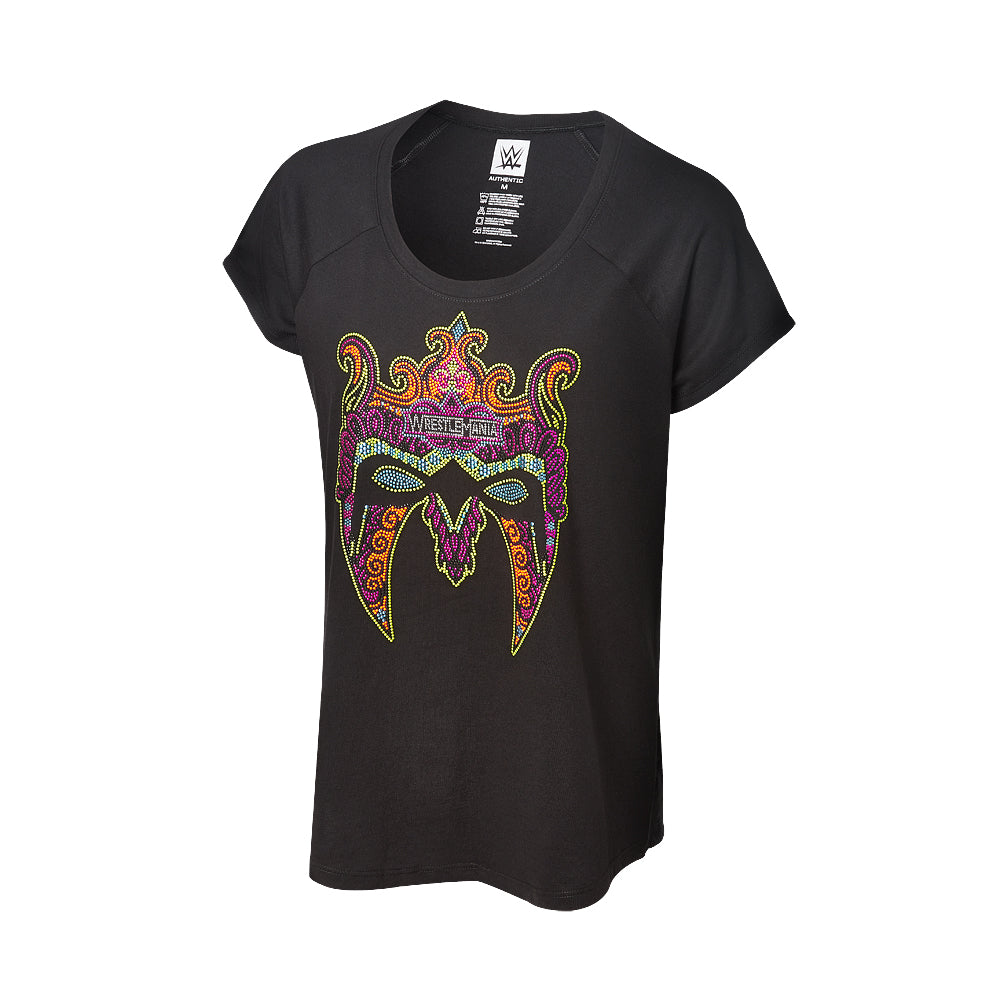 WrestleMania 34 Warrior Mask Women's Black T-Shirt Pwcatalog
