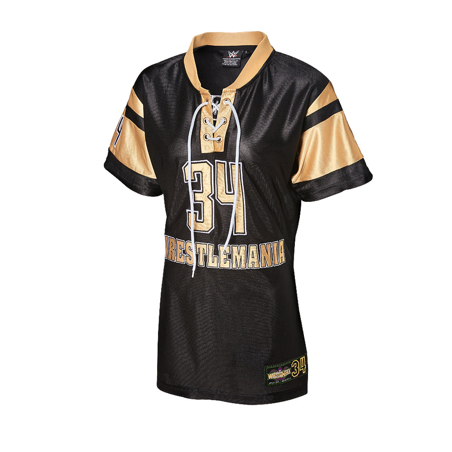 WrestleMania 34 Women's Black Football Jersey Pwcatalog