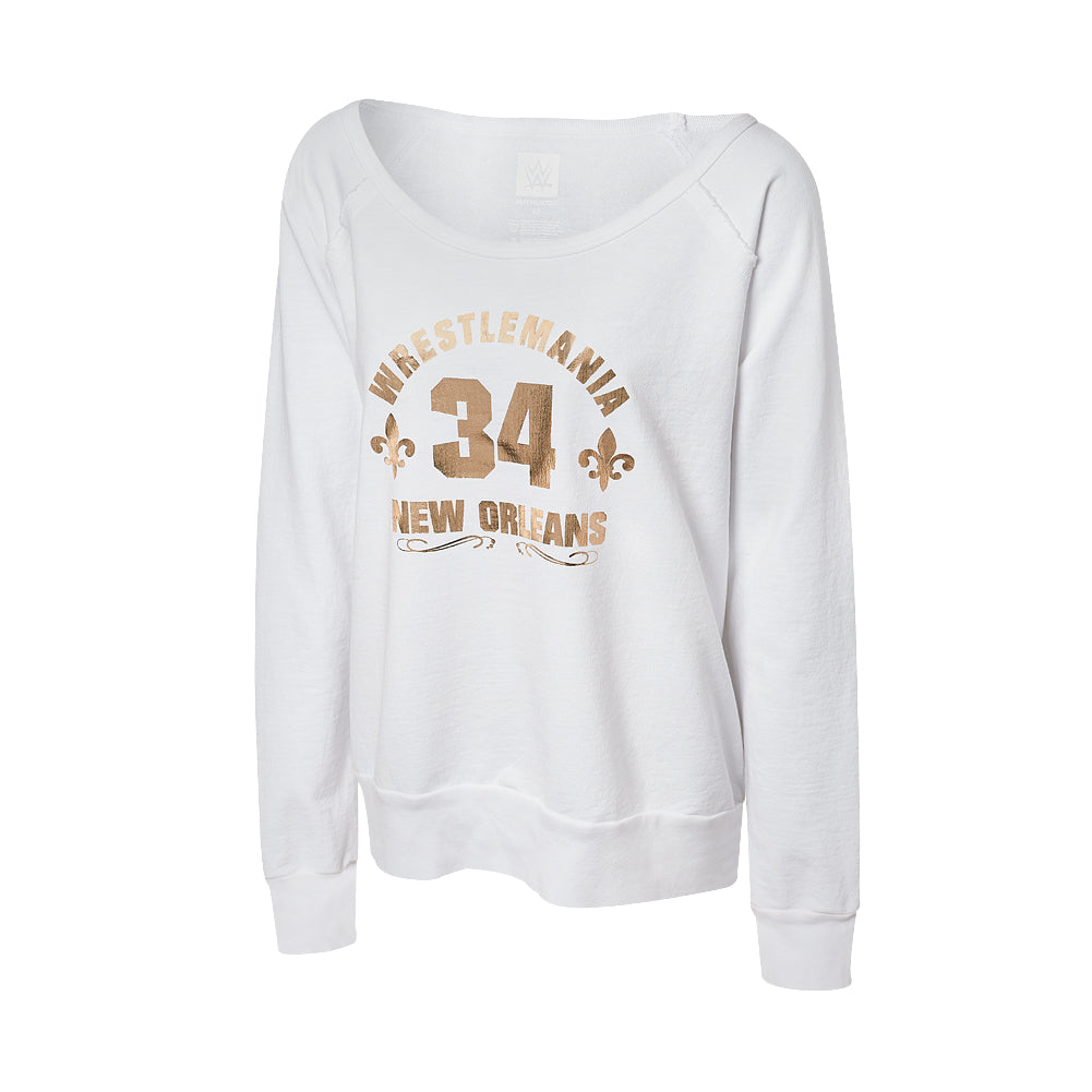 WrestleMania 34 Women's White Sweatshirt Pwcatalog