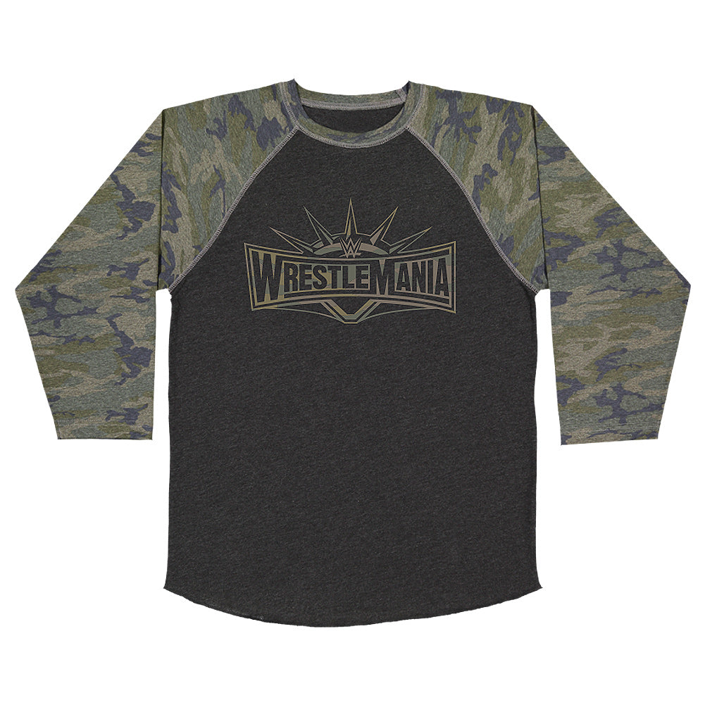 WrestleMania 35 Camo Raglan T-Shirt Pwcatalog