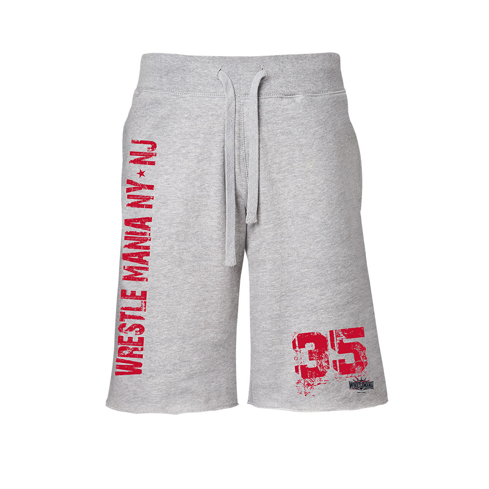 WrestleMania 35 Grey Fleece Shorts Pwcatalog