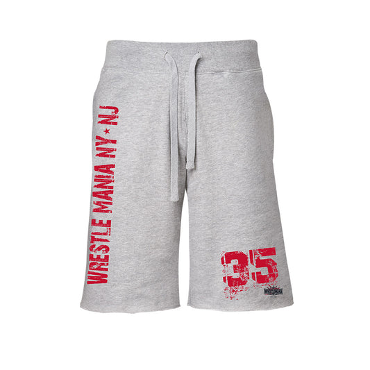 WrestleMania 35 Grey Fleece Shorts Pwcatalog