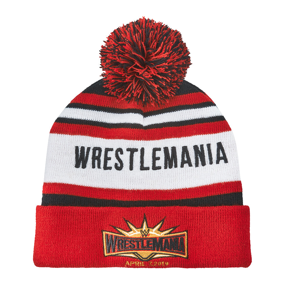 WrestleMania 35 Pom Pom Beanie Hat Pwcatalog