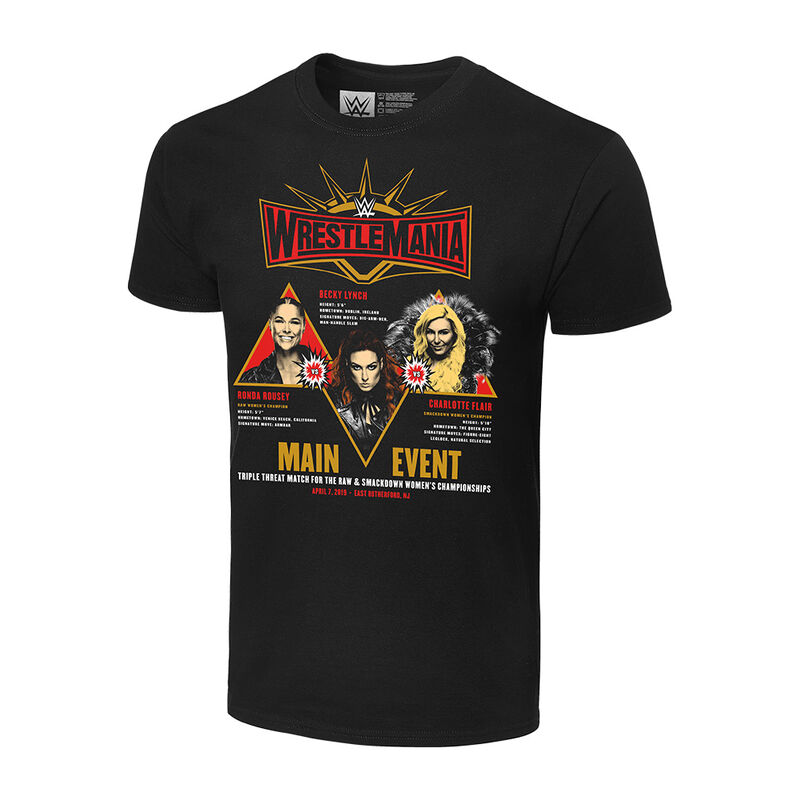 WrestleMania 35 Ronda Rousey vs Becky Lynch vs Charlotte Flair Matchup T-Shirt