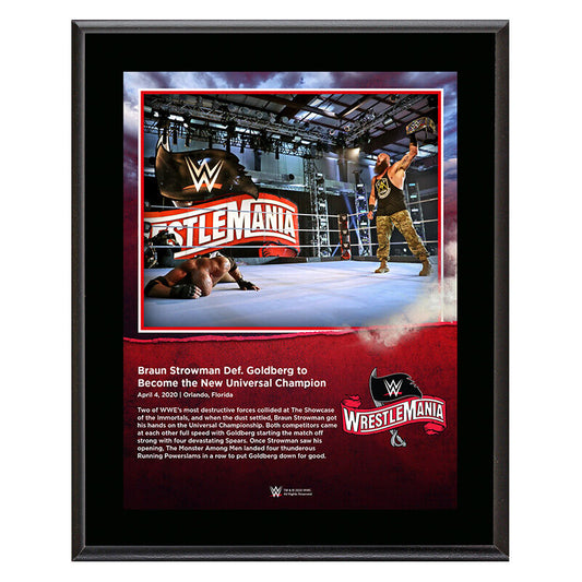 WrestleMania 36 Braun Strowman 10 x 13 Limited Edition Plaque