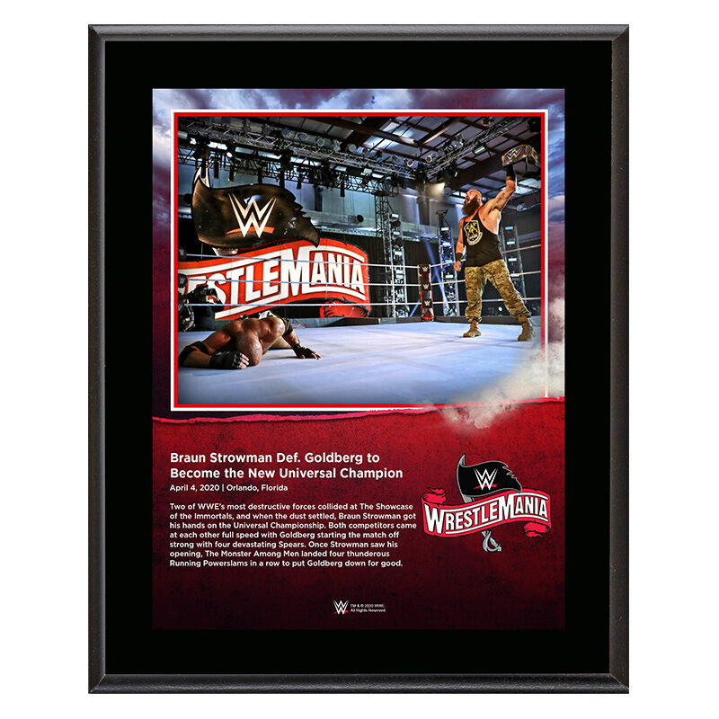 WrestleMania 36 Braun Strowman 10 x 13 Limited Edition Plaque Pwcatalog