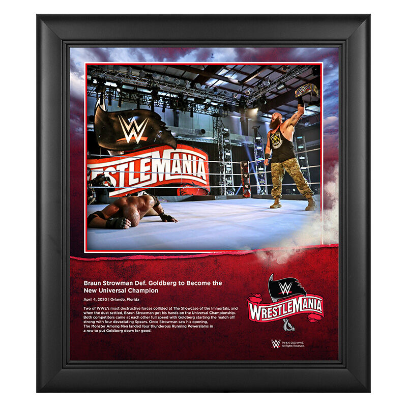 WrestleMania 36 Braun Strowman 15 x 17 Limited Edition Plaque