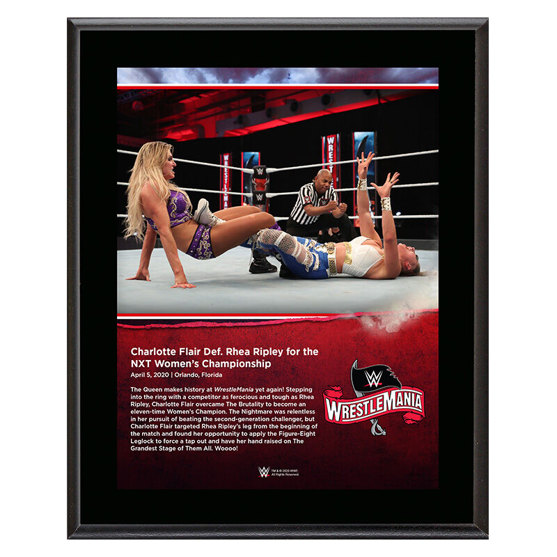 WrestleMania 36 Charlotte Flair 10 x 13 Limited Edition Plaque
