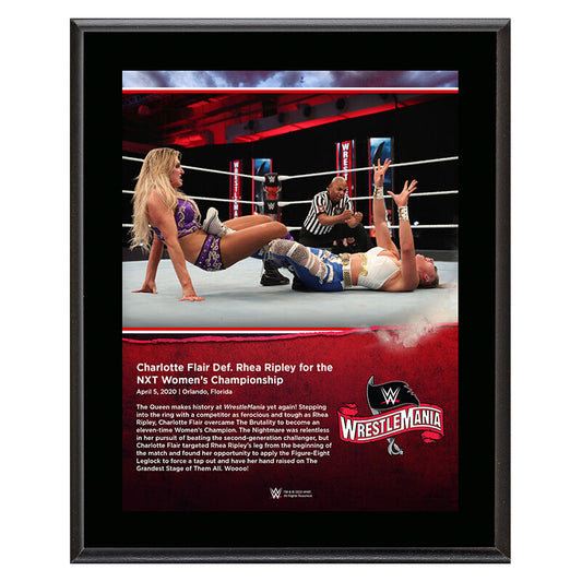 WrestleMania 36 Charlotte Flair 10 x 13 Limited Edition Plaque