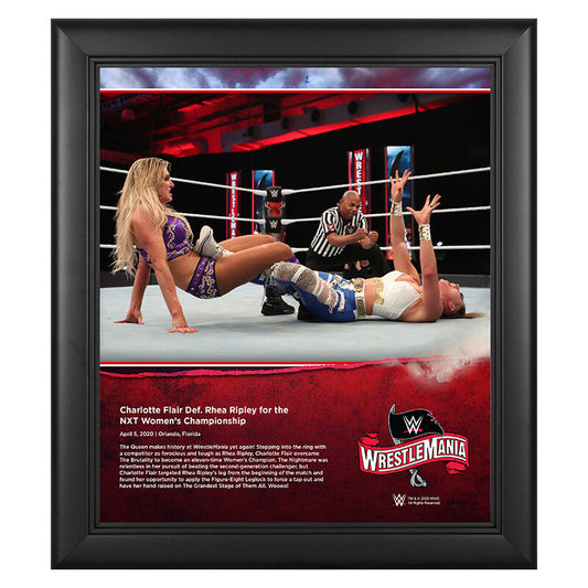 WrestleMania 36 Charlotte Flair 15 x 17 Limited Edition Plaque