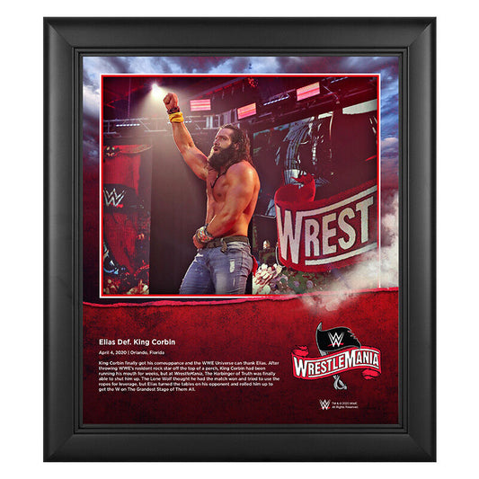 WrestleMania 36 Elias 15 x 17 Limited Edition Plaque