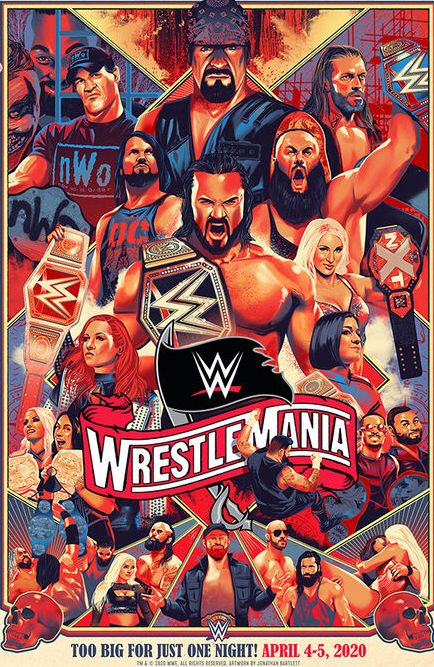 WrestleMania 36 Limited Edition Art Print Pwcatalog