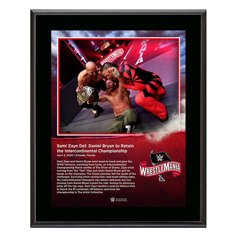WrestleMania 36 Sami Zayn 10 x 13 Limited Edition Plaque Pwcatalog