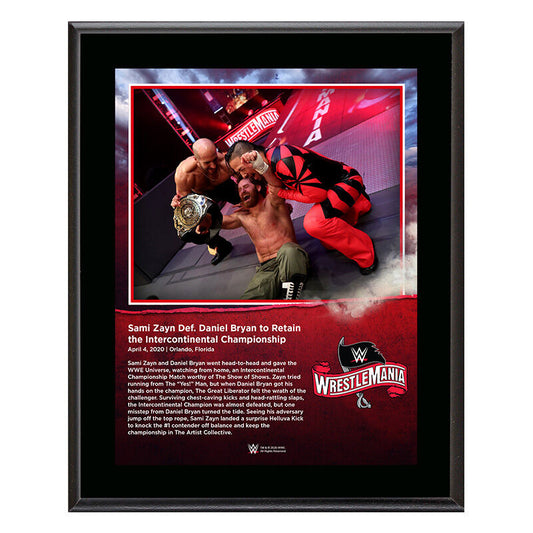 WrestleMania 36 Sami Zayn 10 x 13 Limited Edition Plaque