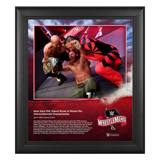 WrestleMania 36 Sami Zayn 15 x 17 Limited Edition Plaque