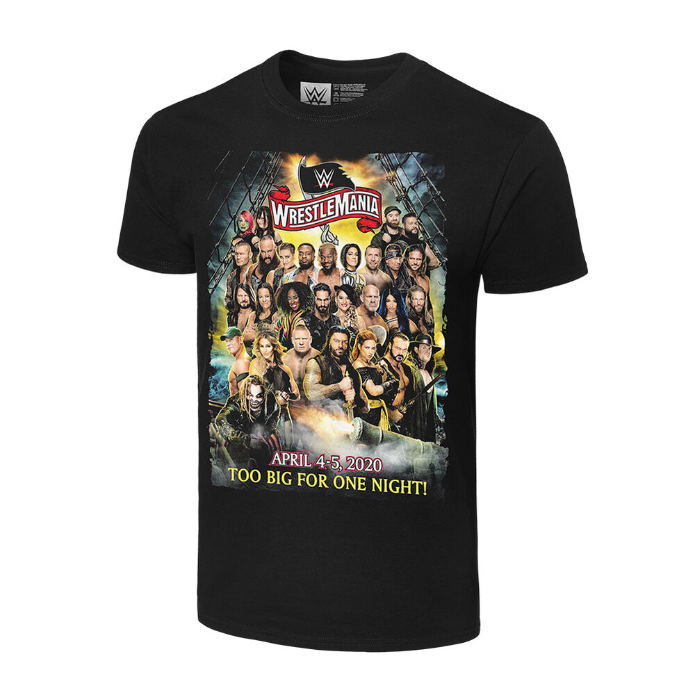 WrestleMania 36 Too Big For One Night Authentic T-Shirt Pwcatalog