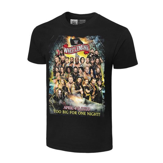 WrestleMania 36 Too Big For One Night Authentic T-Shirt Pwcatalog