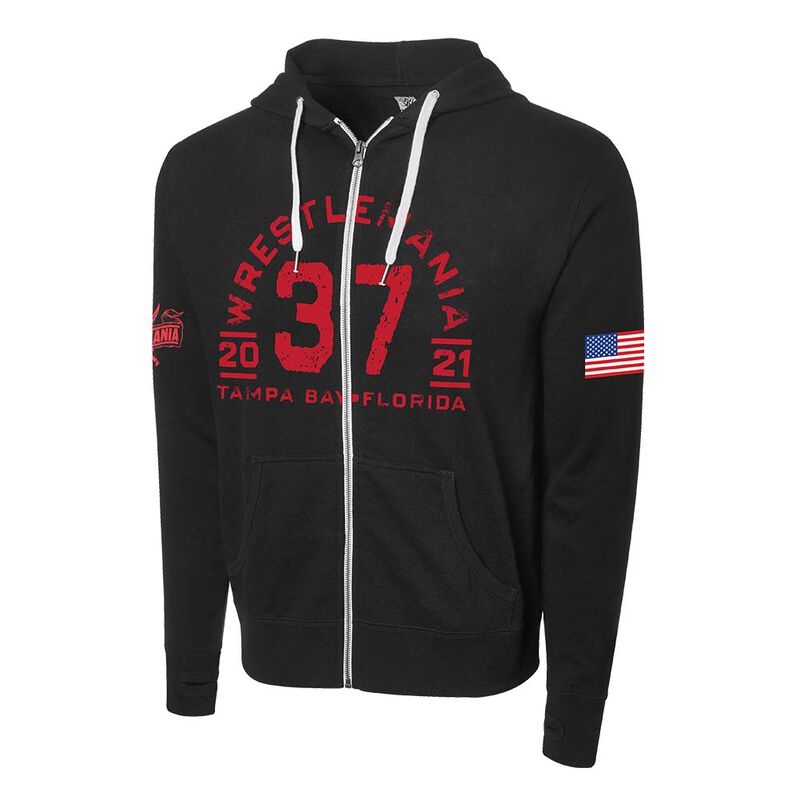 WrestleMania 37 Lightweight Full-Zip Hoodie Sweatshirt Pwcatalog