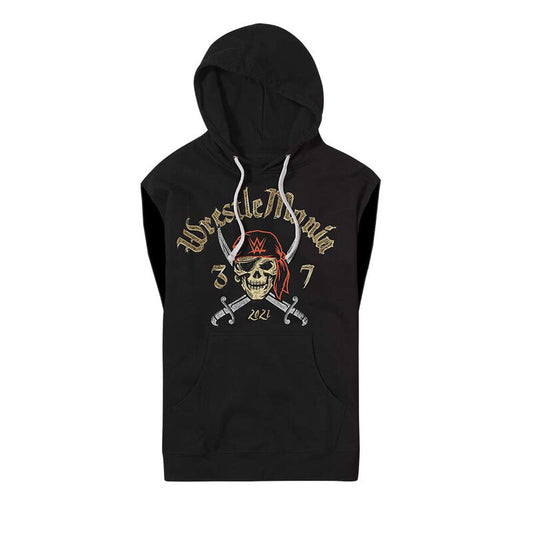 WrestleMania 37 Skull & Swords Sleeveless Hoodie Sweatshirt