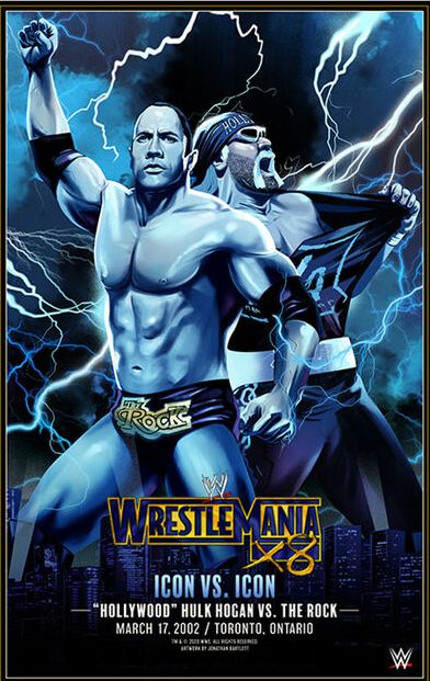 WrestleMania X8 The Rock vs Hulk Hogan Legendary Moments Poster