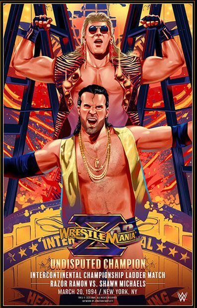 Wrestlemania 11 Razor Ramon WrestleMania X Shawn Michaels vs Razor Ramon Legendary Moments Poster ...