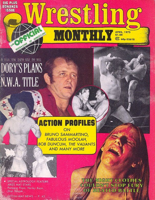 Wrestling Monthly April 1975 Magazine PWcatalog