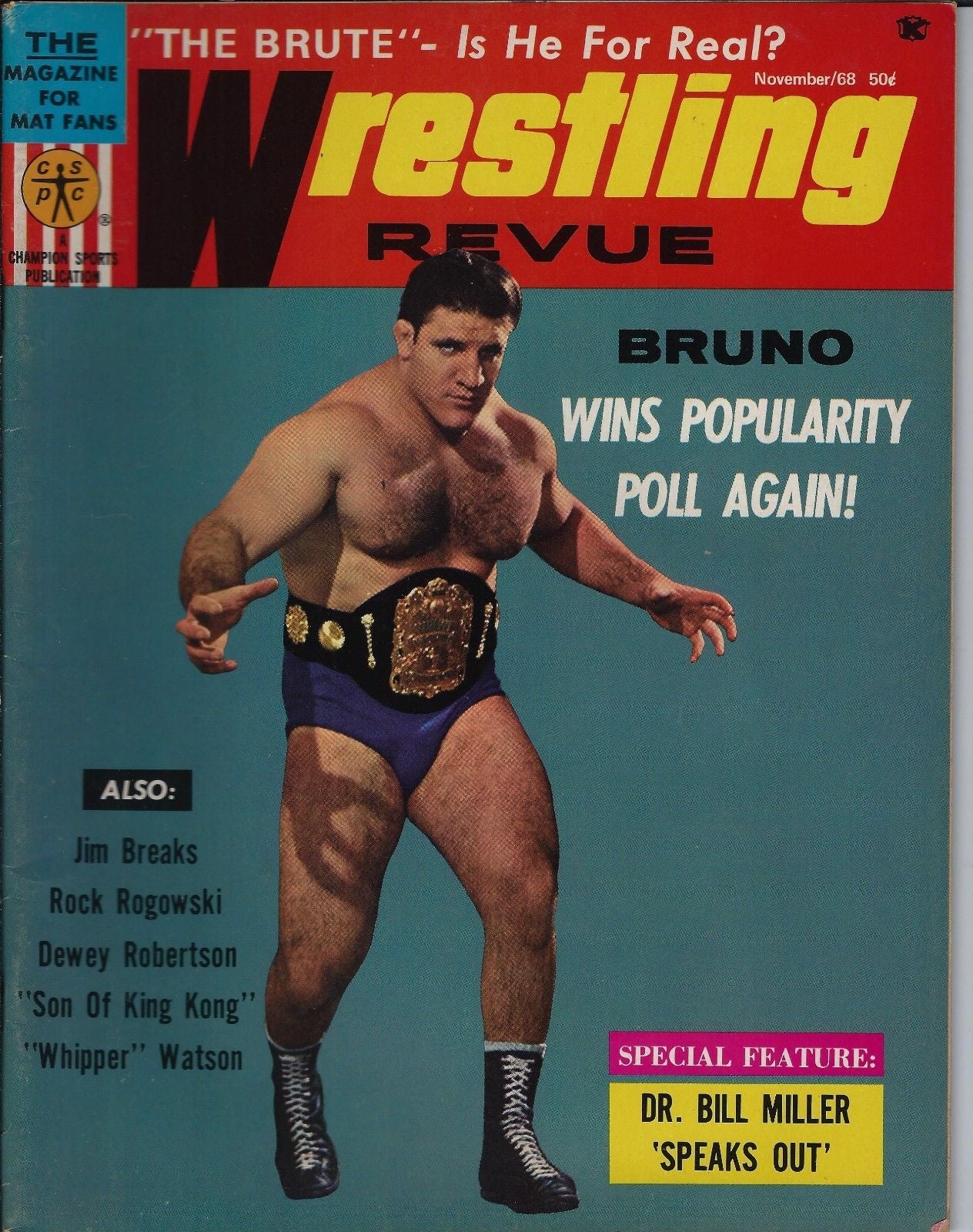 Wrestling Revue November 1968 Magazine PWcatalog