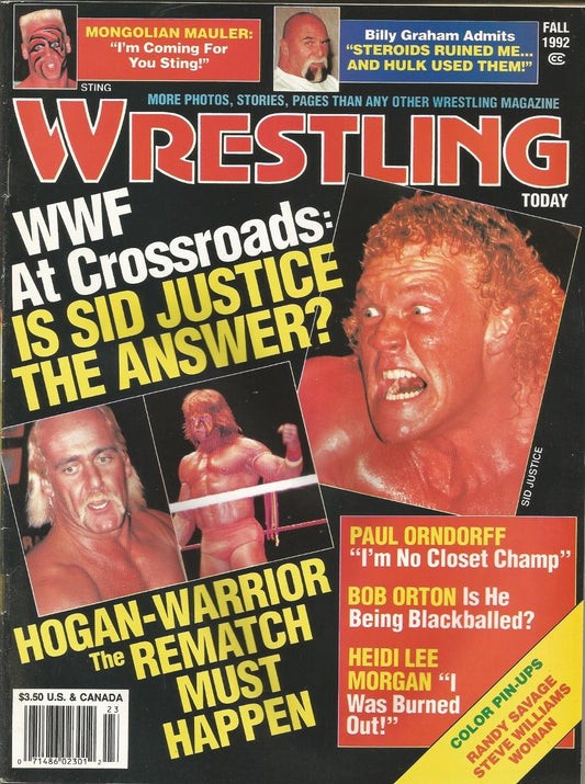 Wrestling Today Fall 1992 Magazine PWcatalog