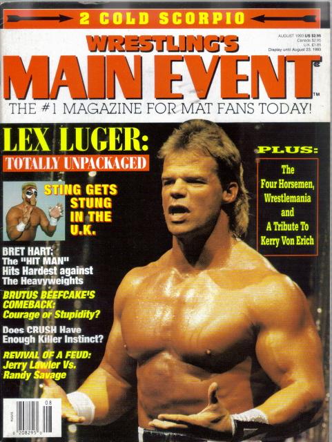 Wrestling's Main Event August 1993 Magazine PWcatalog