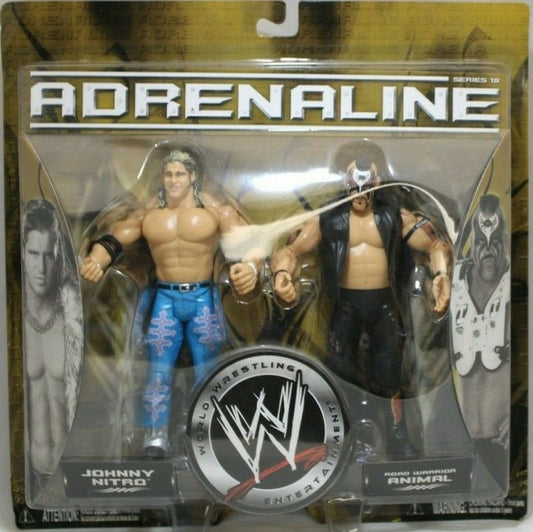 WWE Jakks Pacific Adrenaline 18 Johnny Nitro & Road Warrior Animal