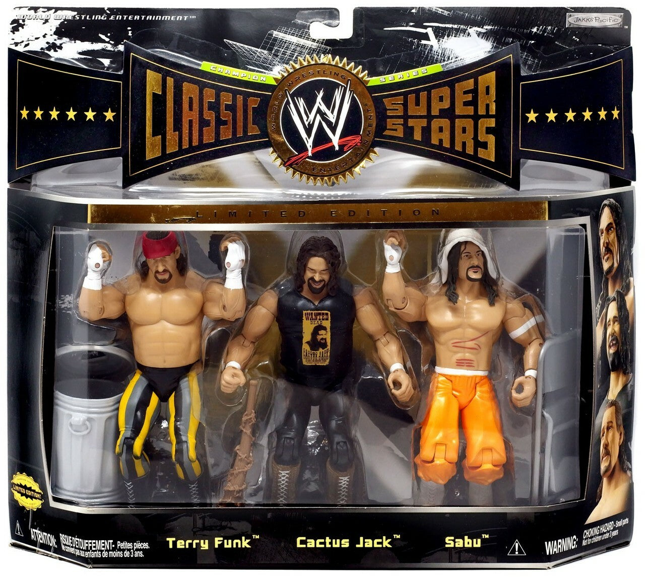 WWE Jakks Pacific Classic Superstars 3-Packs 7 Terry Funk, Cactus Jack & Sabu