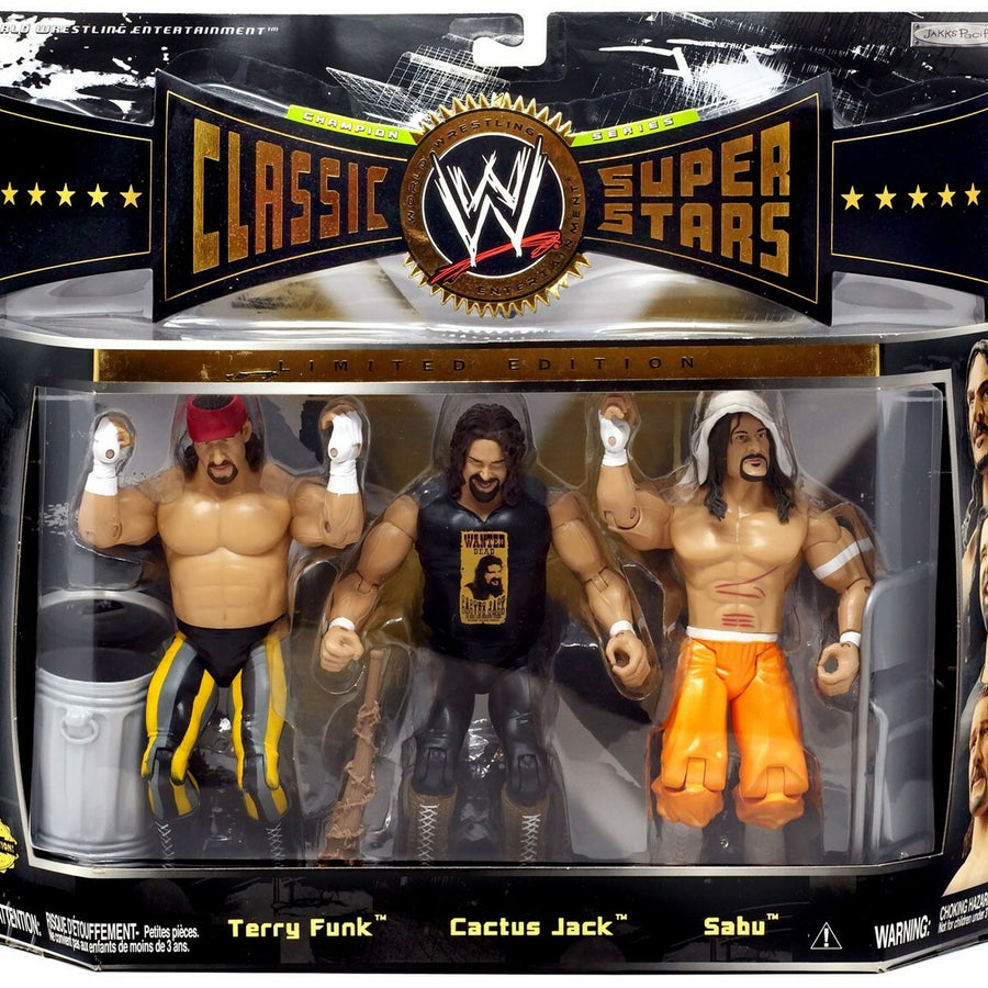 WWE Jakks Pacific Classic Superstars 3-Packs 7 Terry Funk, Cactus Jack & Sabu Action & Toy Figures PWcatalog