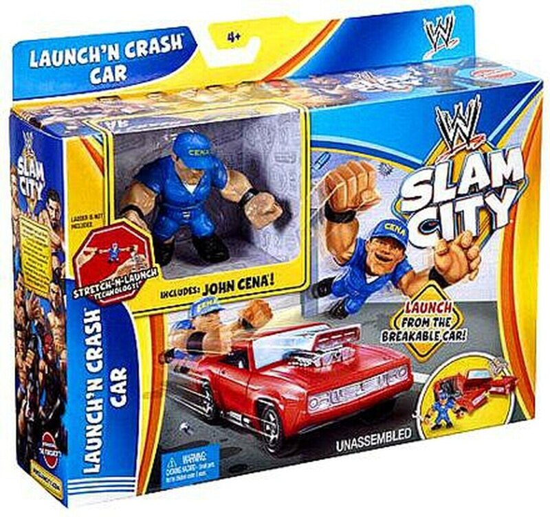 WWE Mattel Slam City Wrestling Rings & Playsets: Launch 'N' Crash Car [With John Cena] Action & Toy Figures PWcatalog