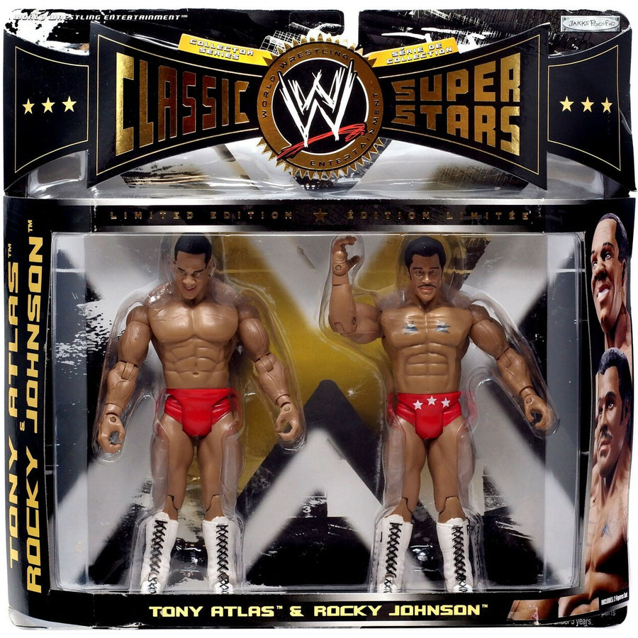 WWE Jakks Pacific Classic Superstars 2-Packs 10 Tony Atlas & Rocky Johnson Action & Toy Figures PWcatalog