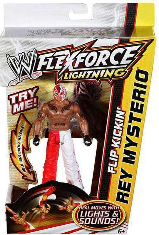 WWE Mattel Flex Force Lightning Flip Kickin' Rey Mysterio [With Red Accents]