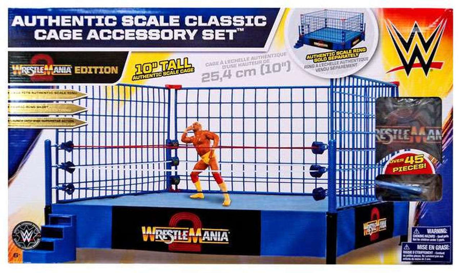 WWE Wicked Cool Toys Authentic Scale Classic Cage Accessory Set [WrestleMania 2 Edition, Exclusive] Action & Toy Figures PWcatalog