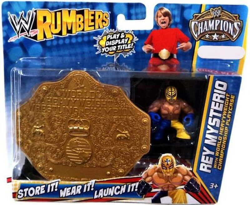 WWE Mattel Rumblers 2 Rey Mysterio [With World Heavyweight Championship Playcase, Exclusive] Action & Toy Figures PWcatalog