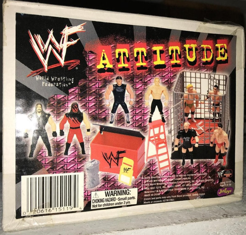 WWF Just Toys Micro Bend-Ems Attitude Billy Gunn, Hunter Hearst Helmsley, Kane, Ken Shamrock, Road Dogg Jesse James, Stone Cold Steve Austin, The Rock & Undertaker [Exclusive] Action & Toy Figures PWcatalog