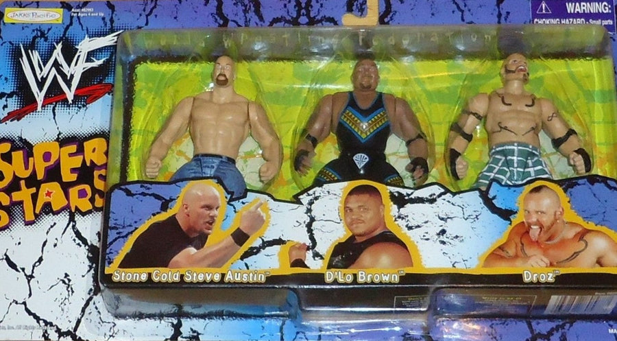 1999 WWF Jakks Pacific Break Down In Your House Box Set: Stone Cold Steve Austin, D'Lo Brown & Droz [Exclusive] Action & Toy Figures PWcatalog