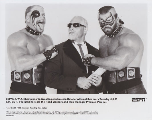1985 AWA/ESPN Road Warriors Vintage 8x10 Promo Photo