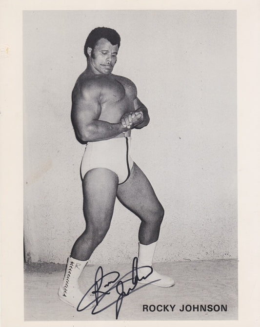 1970s NWA Rocky Johnson (Signed) Promo Photo