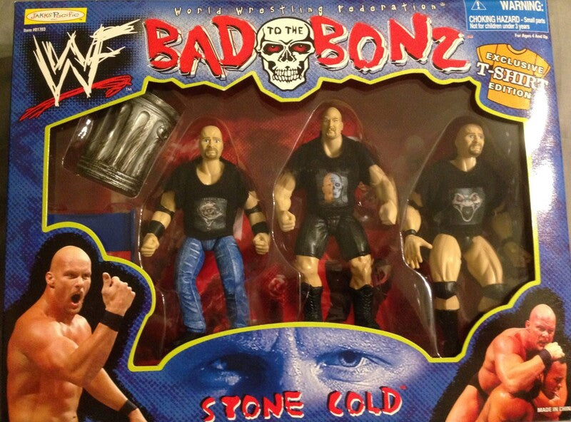 1998 WWF Jakks Pacific Bad to the Bonz Box Set: Stone Cold Steve Austin [Exclusive] Action & Toy Figures PWcatalog