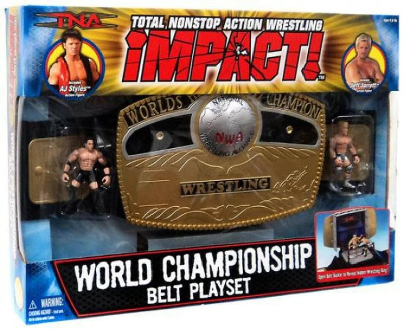 TNA/Impact Wrestling Marvel Toys TNA Wrestling Impact! Wrestling Rings & Playsets: World Championship Belt Playset [With Micro AJ Styles & Jeff Jarrett] Action & Toy Figures PWcatalog