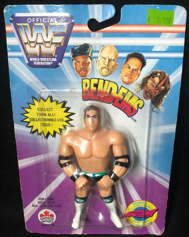 WWF Just Toys Bend-Ems Canadian Rocky Maivia