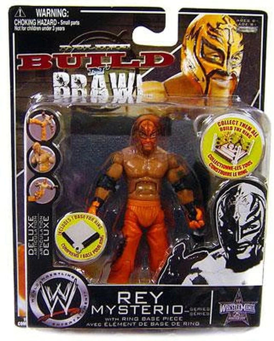 WWE Jakks Pacific Deluxe Build 'N' Brawl WrestleMania XXV Rey Mysterio [With Orange Gear]