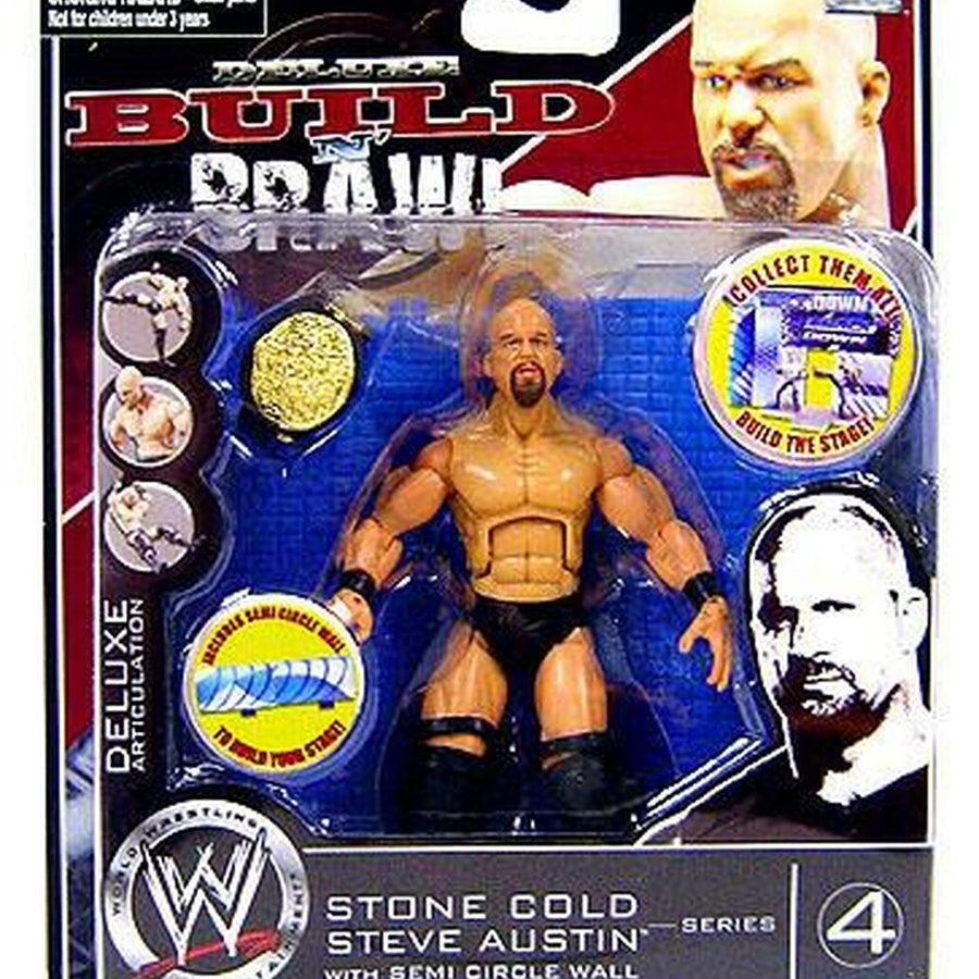 WWE Jakks Pacific Deluxe Build 'N' Brawl 4 Stone Cold Steve Austin Action & Toy Figures PWcatalog